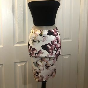 White floral skirt